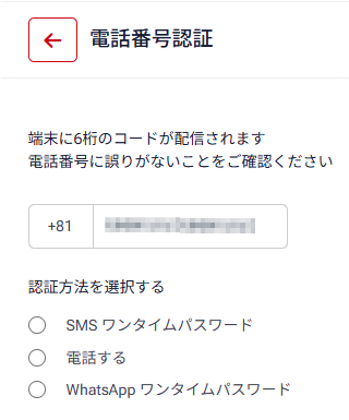 電話番号を認証