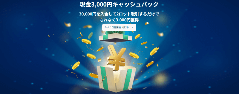 現金3,000円キャッシュバック