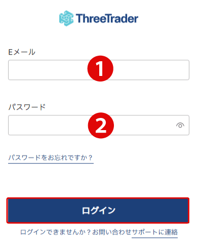 ThreeTraderのログインページ