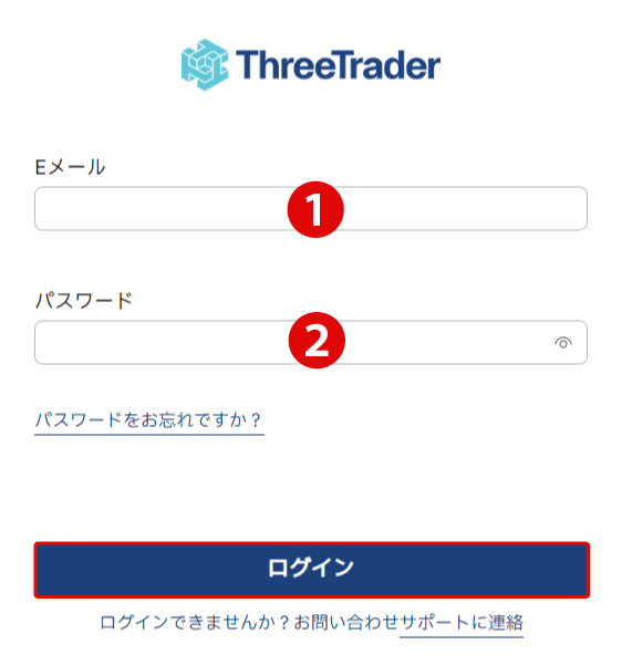 ThreeTraderのログインページ